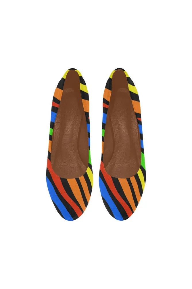Colorful Zebra Print Women's High Heels