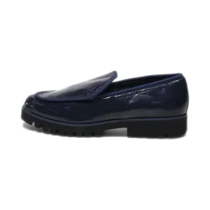 Donald J Pliner Eclipse Crinkle Patent Loafers Leather Blue Colour For Women