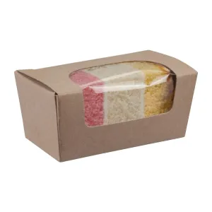 FA360 Colpac Compostable Kraft Cake Boxes With Window Small (Pack of 500)