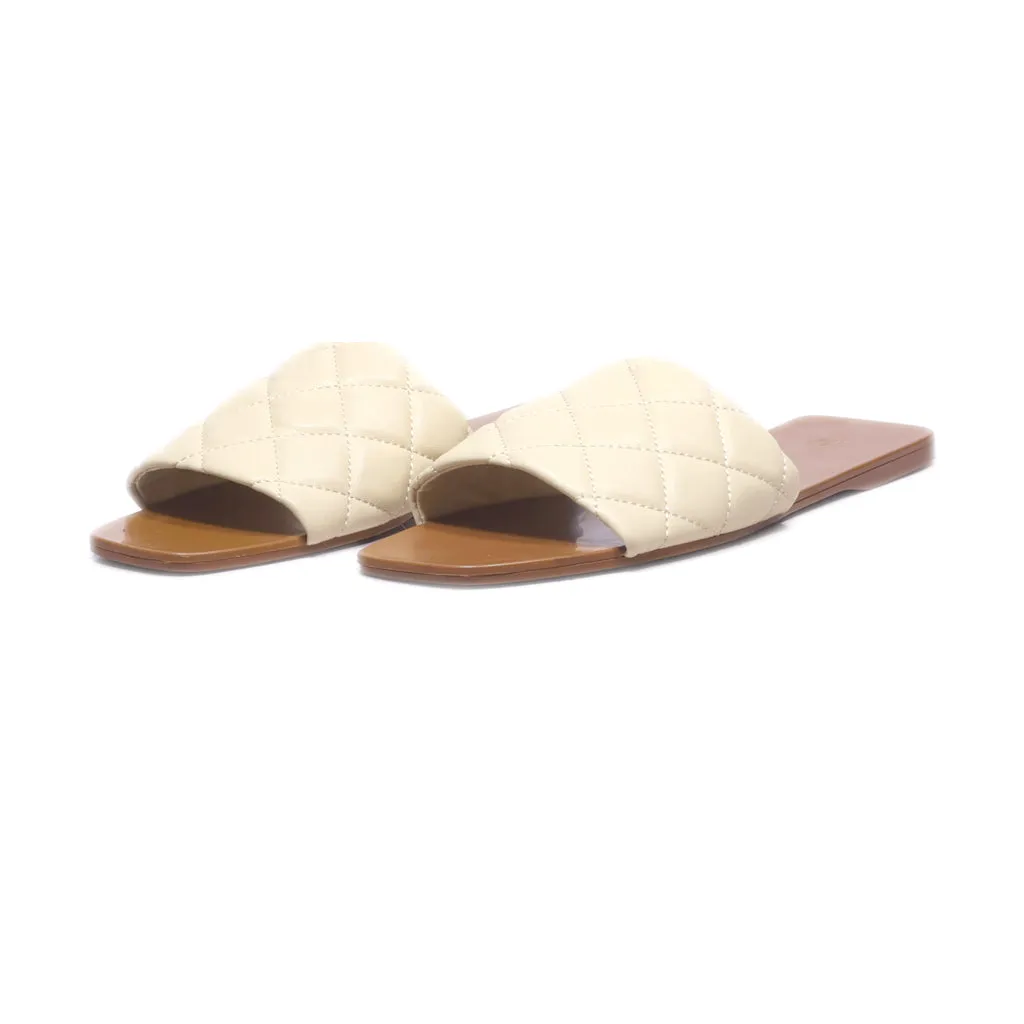 H&M Flat Sandals Leather Beige Colour For Women