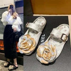 Hnzxzm  2024 NEW French Mary Jane Shoes for Women's 2024 Summer New Suede One Foot Square Toe Flat Bottomed Rose Single Shoes