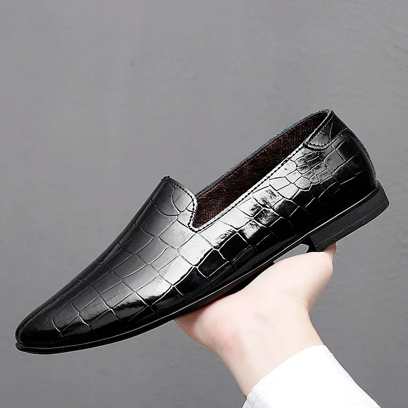 Hnzxzm Men Loafers Slip on Handmade Leather Men Dress Shoes Fashion Party Men's Loafers Outdoor Casual Shoes Men Shoes