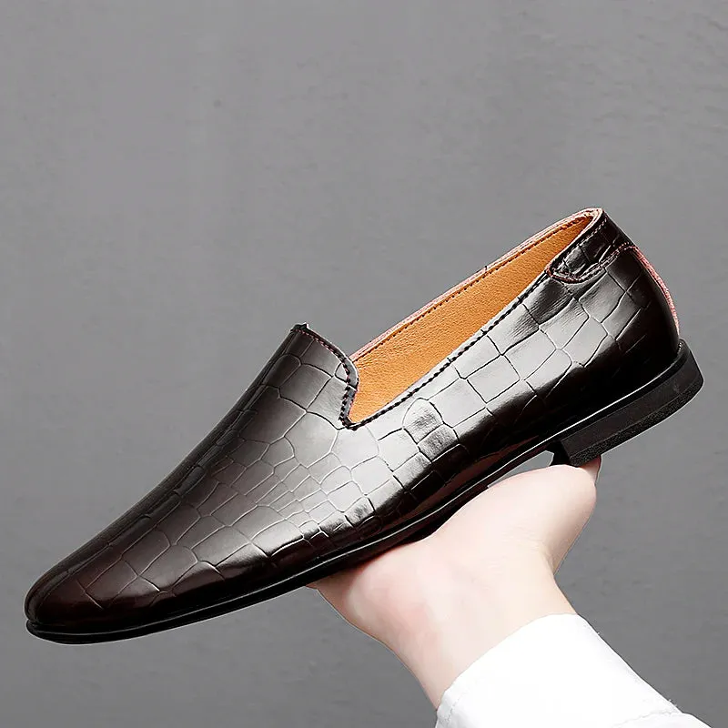 Hnzxzm Men Loafers Slip on Handmade Leather Men Dress Shoes Fashion Party Men's Loafers Outdoor Casual Shoes Men Shoes