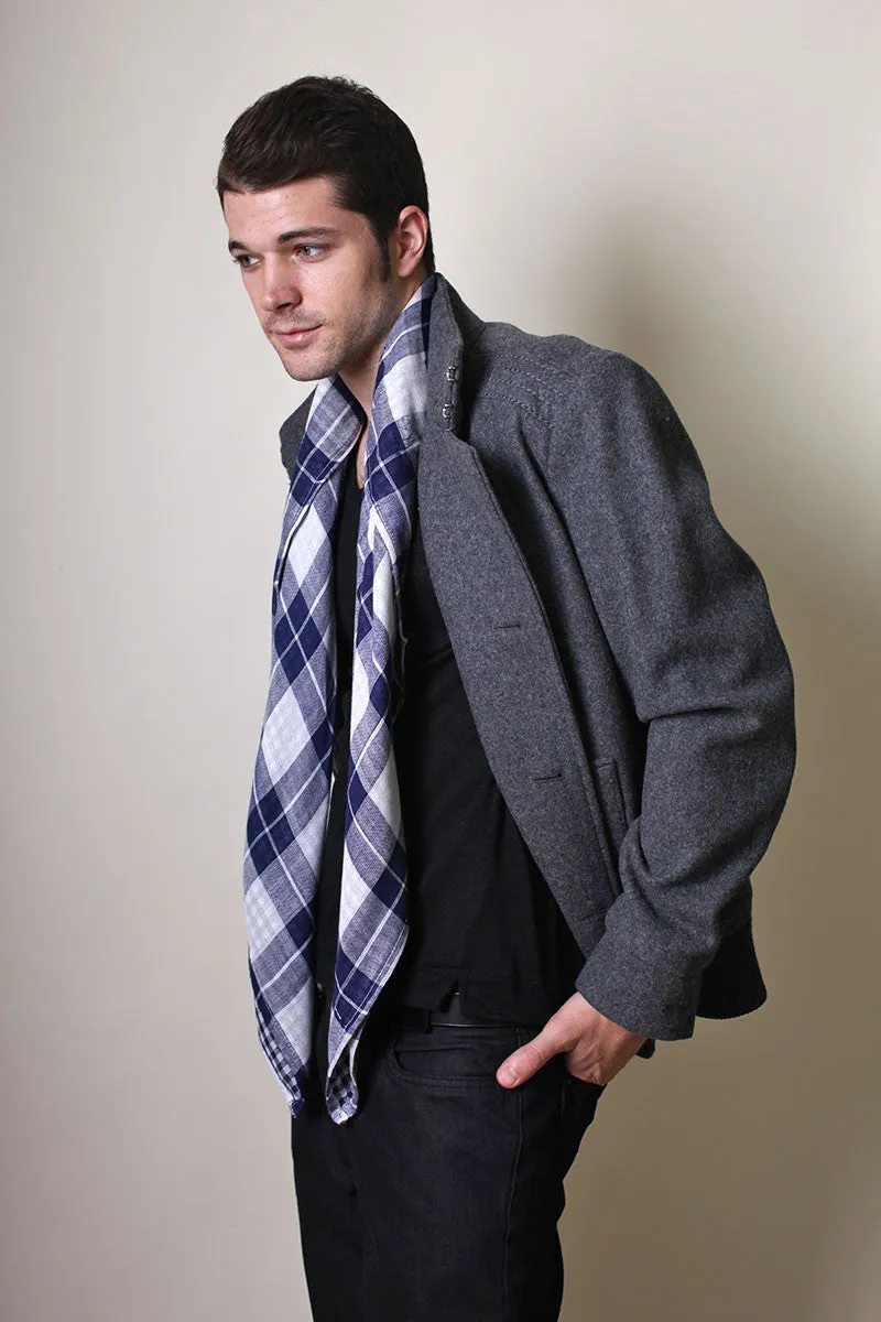 Manchester Reversible Checkered Square Scarf
