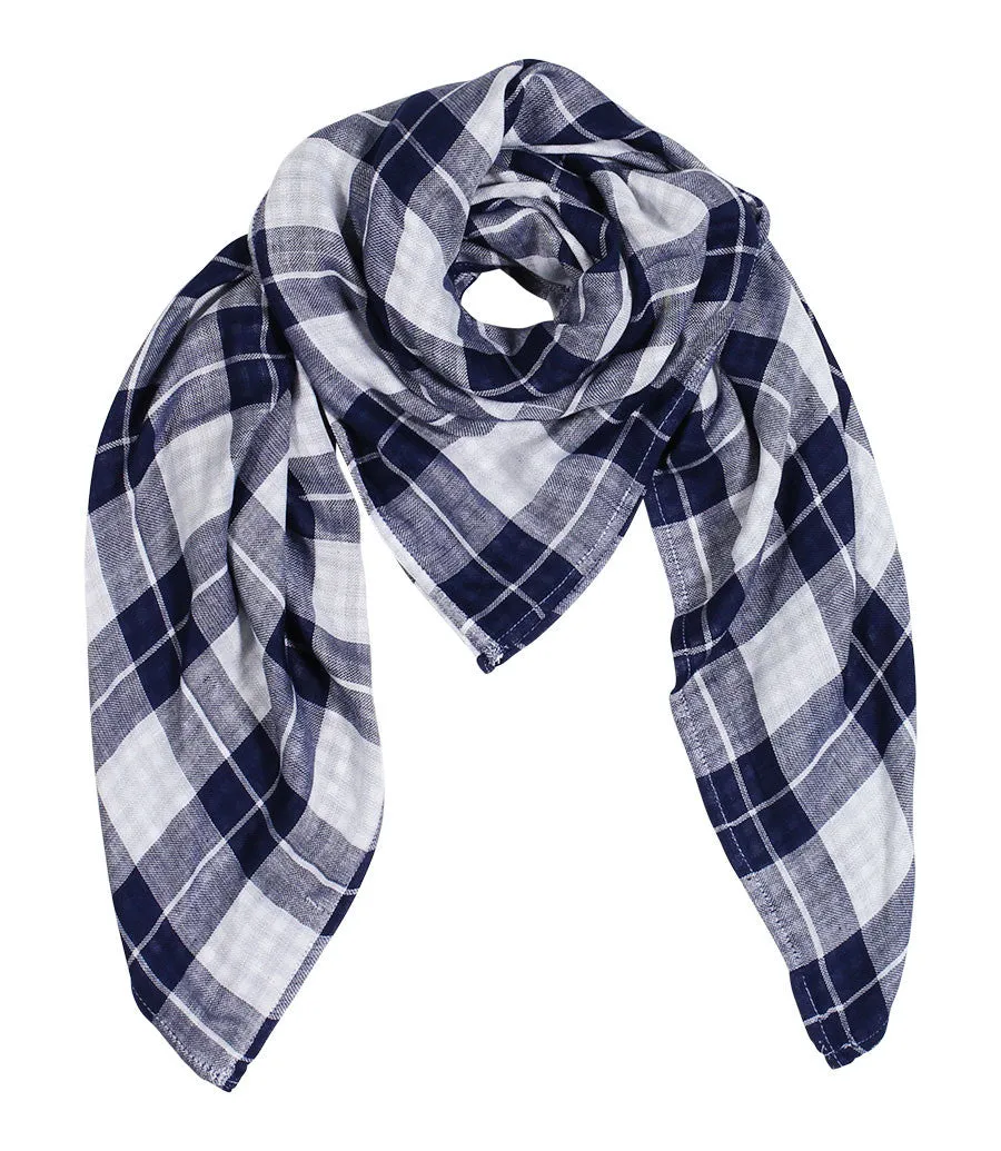 Manchester Reversible Checkered Square Scarf