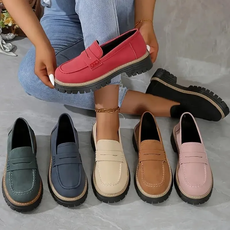 Orthopedic Platform Loafers for Women, Comfortable Loafers, Orthopedic Shoes, Chunky Loafers, Work Loafers