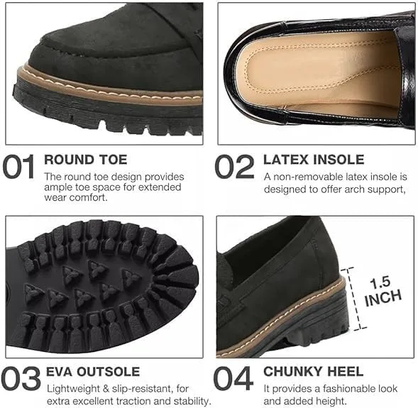 Orthopedic Platform Loafers for Women, Comfortable Loafers, Orthopedic Shoes, Chunky Loafers, Work Loafers