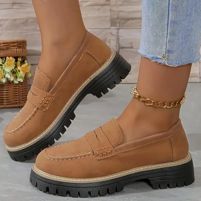 Orthopedic Platform Loafers for Women, Comfortable Loafers, Orthopedic Shoes, Chunky Loafers, Work Loafers