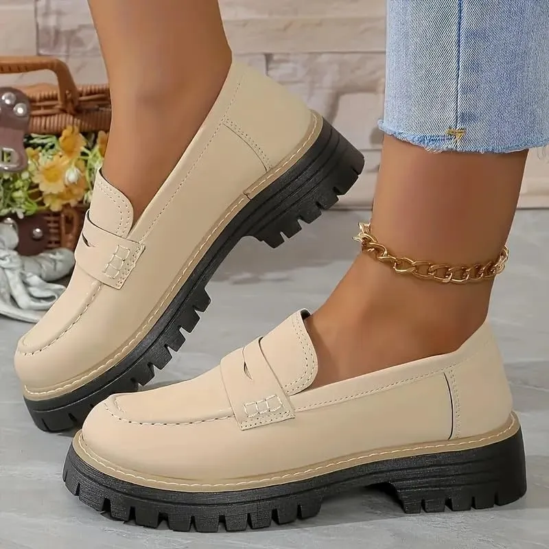 Orthopedic Platform Loafers for Women, Comfortable Loafers, Orthopedic Shoes, Chunky Loafers, Work Loafers