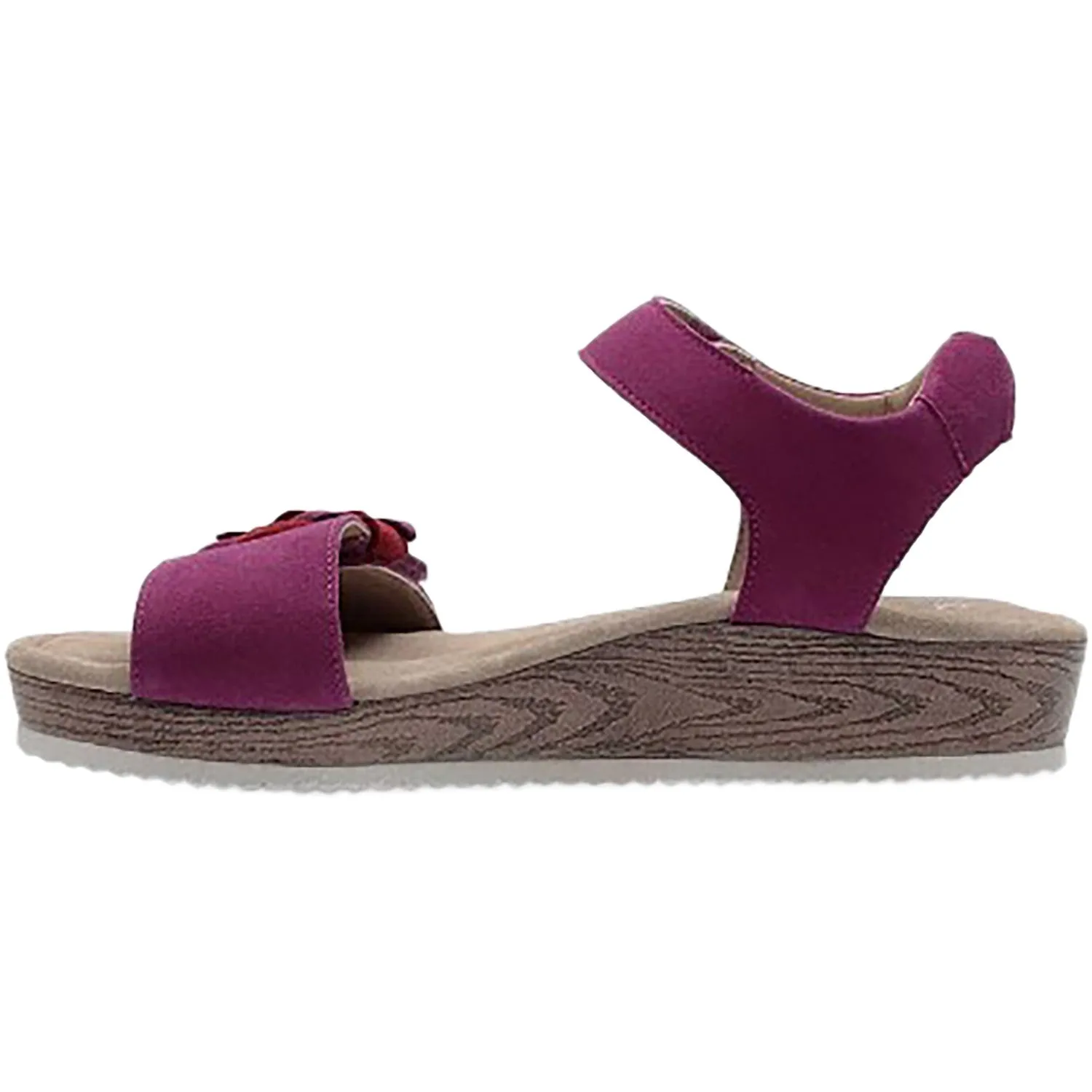 Women's Ara Flower Pink & Red Kid Suede