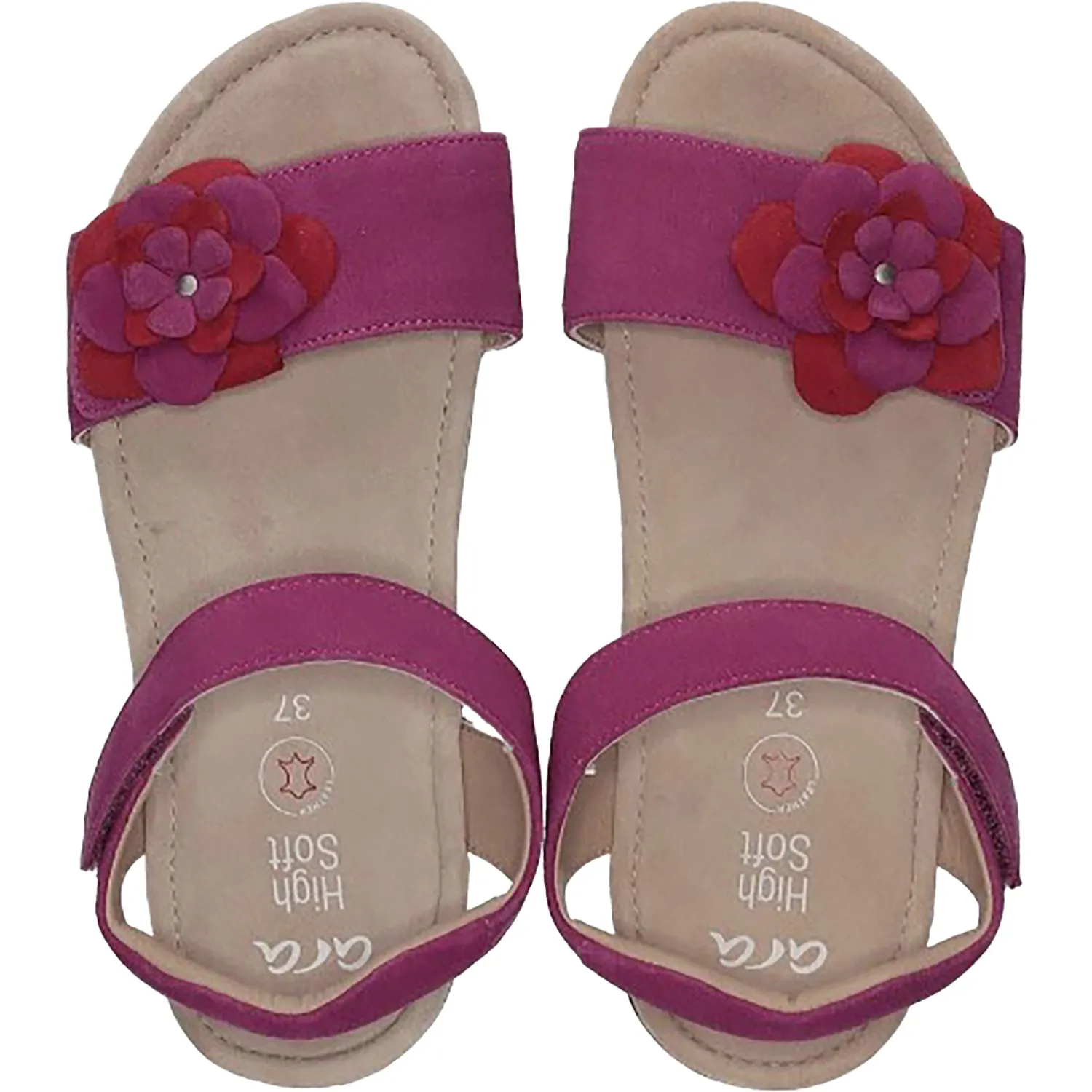 Women's Ara Flower Pink & Red Kid Suede