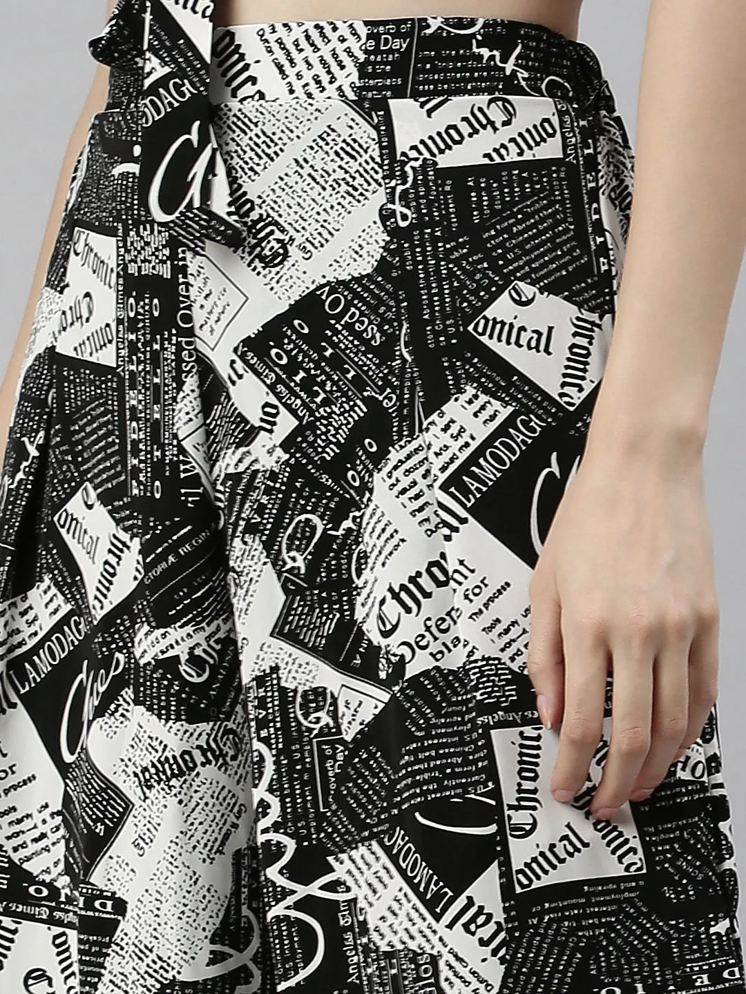 Women's Black Printed Co-Ords