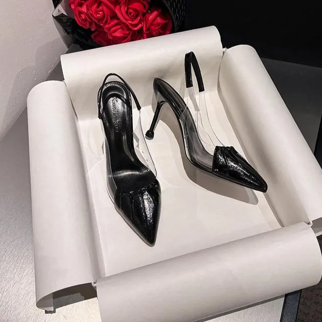 Women's Pointed Transparent High Heels Stiletto Shoes