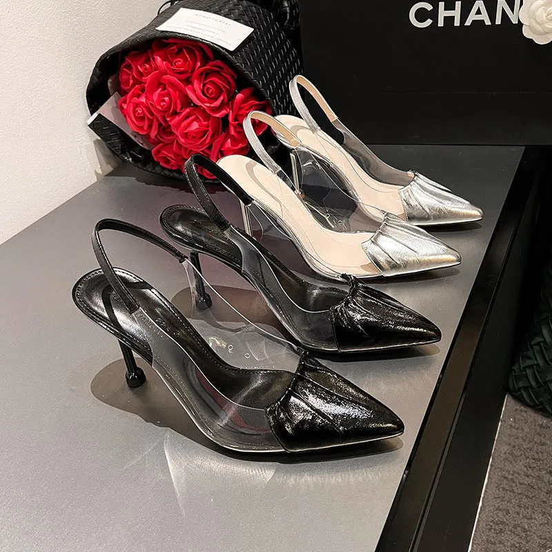 Women's Pointed Transparent High Heels Stiletto Shoes